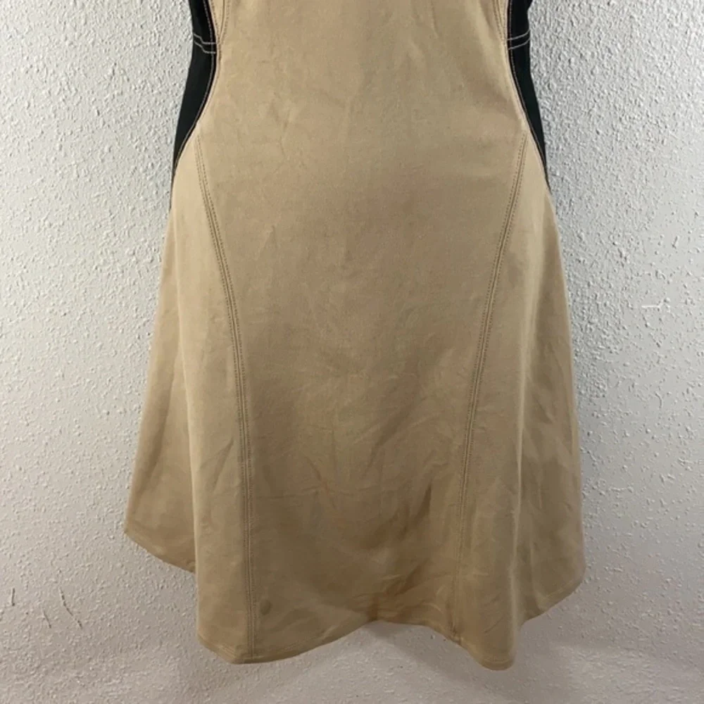 Ann Taylor tan black sleeveless flare dress W27